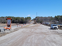 View of temporary roadway looking north towards George Wright Rd.
